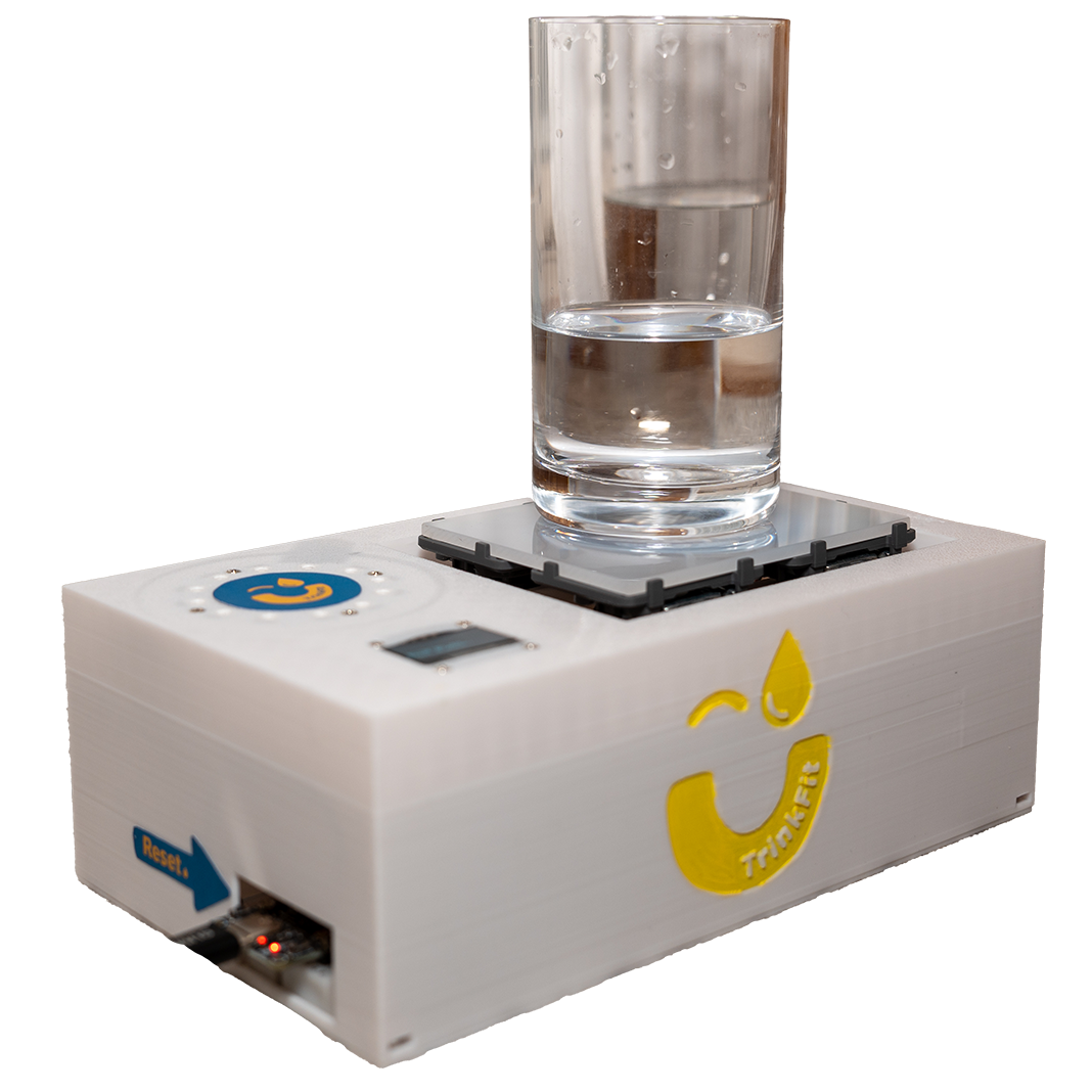 TrinkFit Pad mit Wasserglas